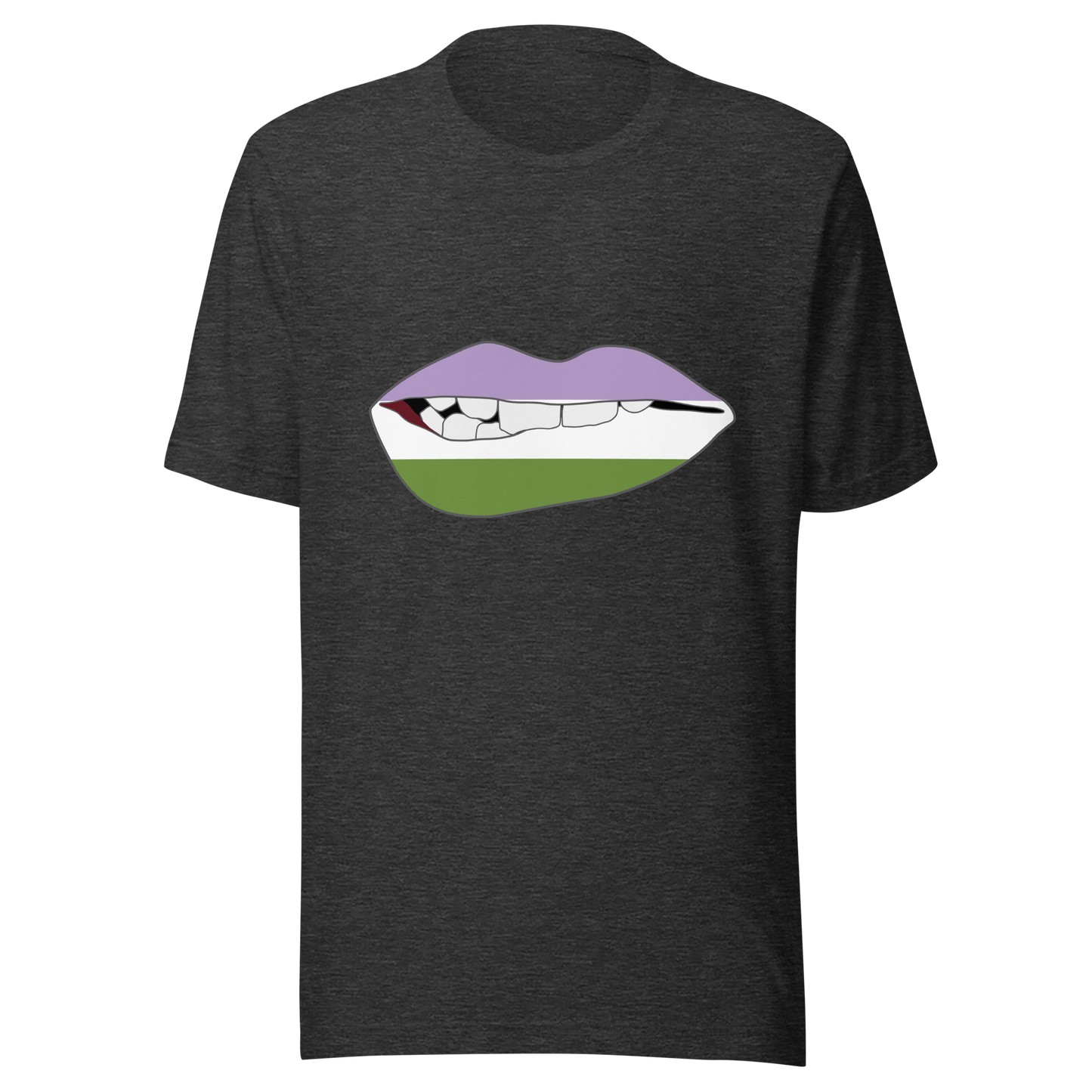 Biting Lips - Genderqueer Flag Unisex t-shirt