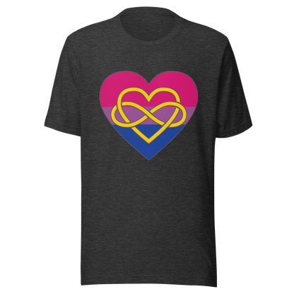 Polyamory Infinity Heart Bisexual Pride Unisex t-shirt