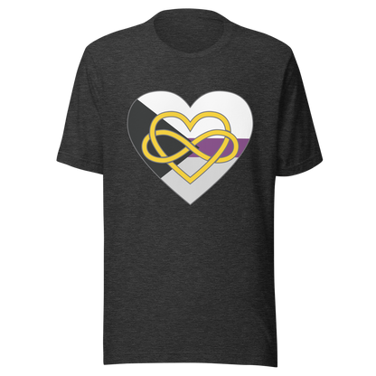 Polyamory Infinity Heart Demisexual Pride Unisex t-shirt