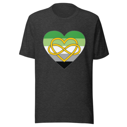 Polyamory Infinity Heart Aromantic Pride Unisex t-shirt