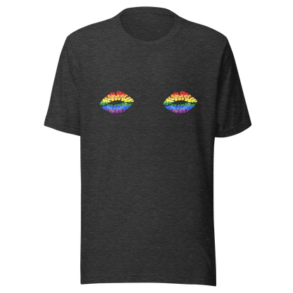 Rainbow Boob Kisses Unisex t-shirt