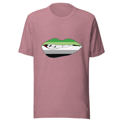 Biting Lips - Aromantic Flag Unisex t-shirt