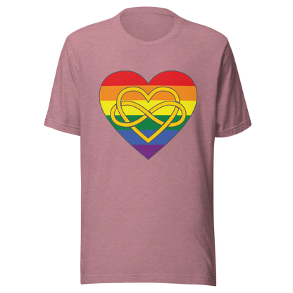 Polyamory Infinity Heart Rainbow Pride Unisex t-shirt