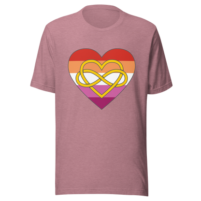 Polyamory Infinity Heart Lesbian Pride Unisex t-shirt