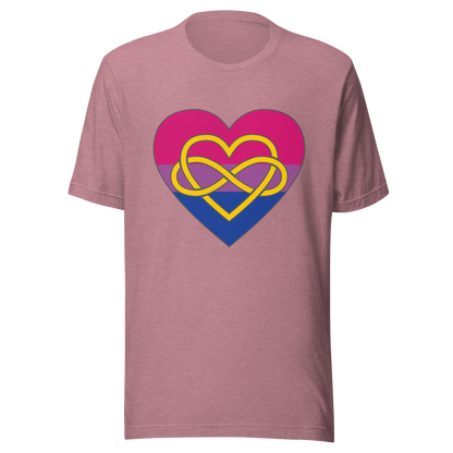 Polyamory Infinity Heart Bisexual Pride Unisex t-shirt