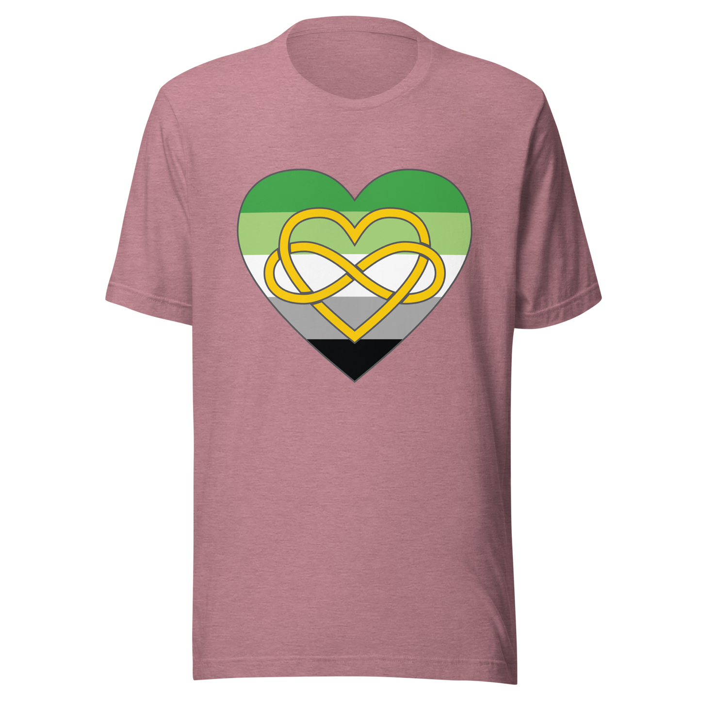 Polyamory Infinity Heart Aromantic Pride Unisex t-shirt