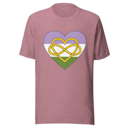 Polyamory Infinity Heart Genderqueer Pride Unisex t-shirt