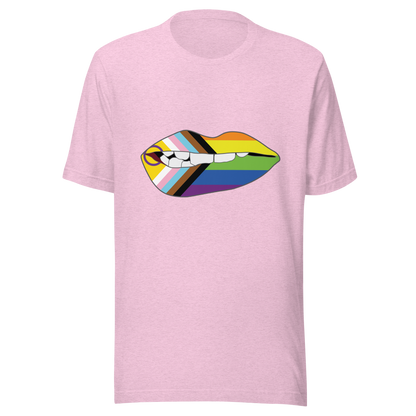 Biting Lips - Progress Pride Flag Unisex t-shirt