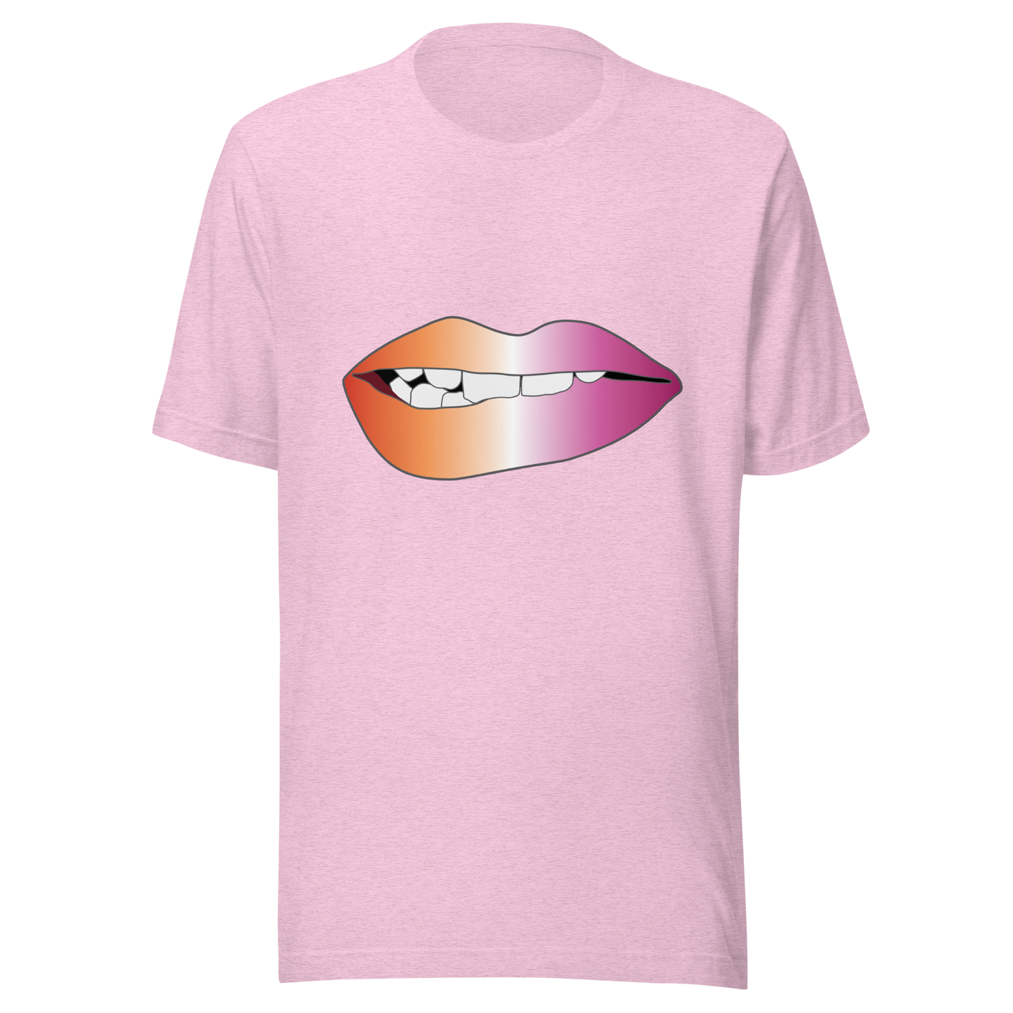 Biting Lips - Lesbian Pride - Gradient Unisex t-shirt