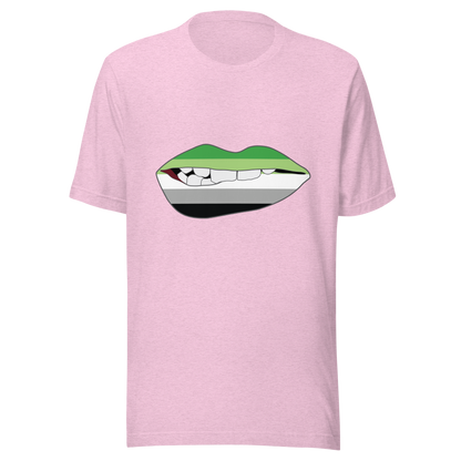 Biting Lips - Aromantic Flag Unisex t-shirt