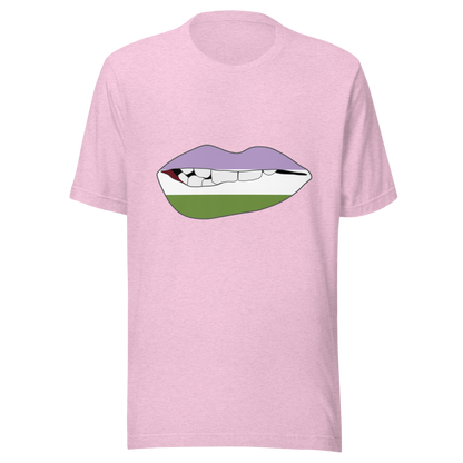 Biting Lips - Genderqueer Flag Unisex t-shirt