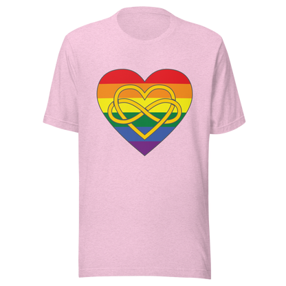 Polyamory Infinity Heart Rainbow Pride Unisex t-shirt