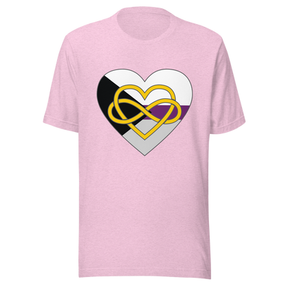 Polyamory Infinity Heart Demisexual Pride Unisex t-shirt