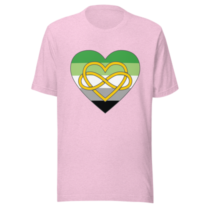 Polyamory Infinity Heart Aromantic Pride Unisex t-shirt