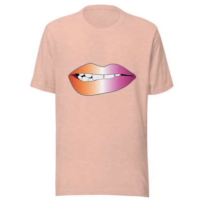 Biting Lips - Lesbian Pride - Gradient Unisex t-shirt