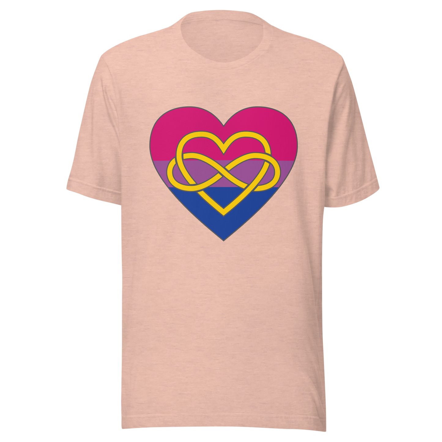 Polyamory Infinity Heart Bisexual Pride Unisex t-shirt