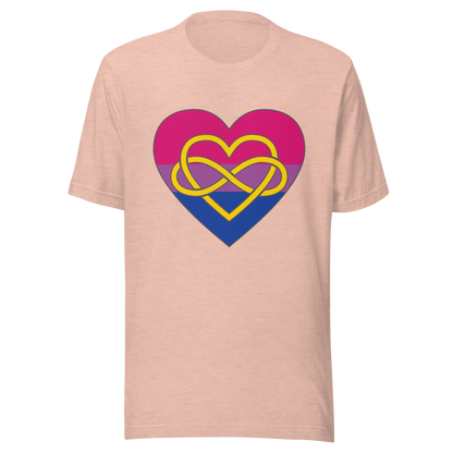 Polyamory Infinity Heart Bisexual Pride Unisex t-shirt