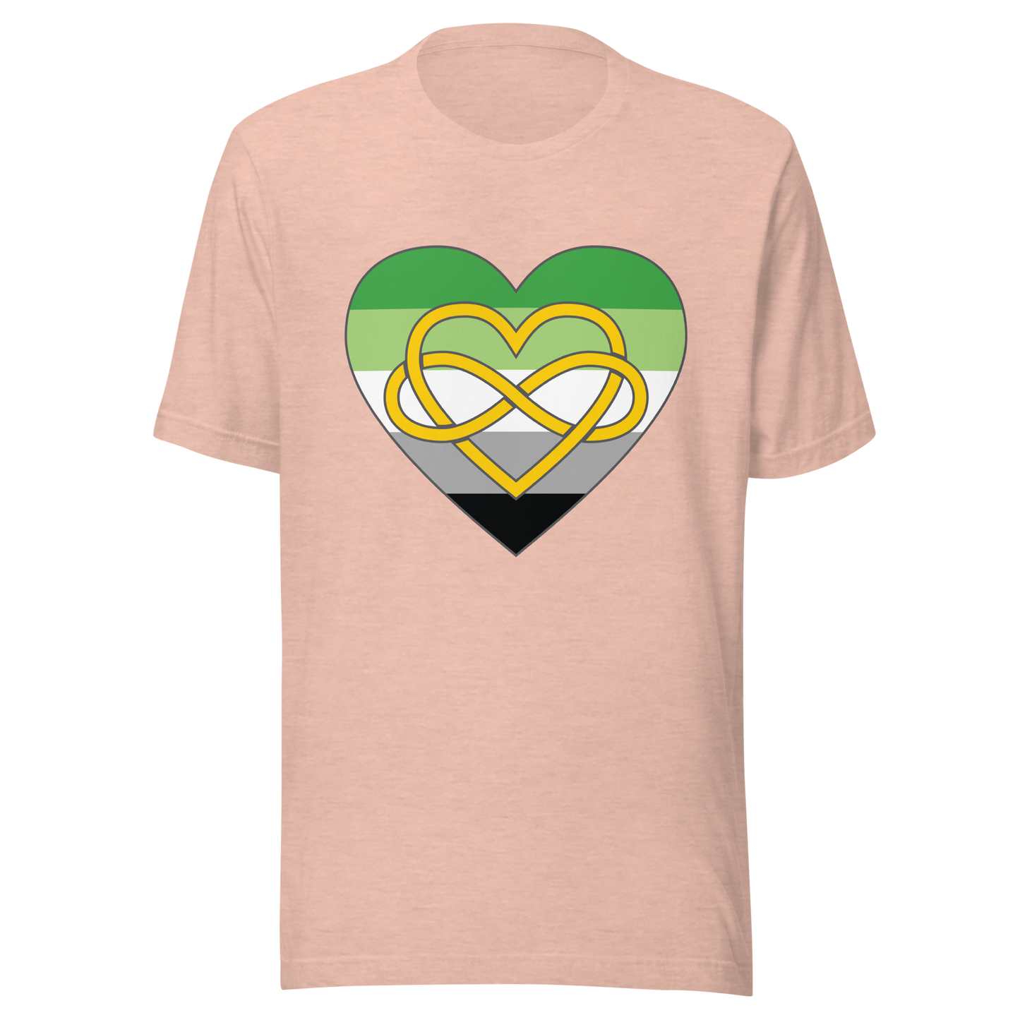 Polyamory Infinity Heart Aromantic Pride Unisex t-shirt