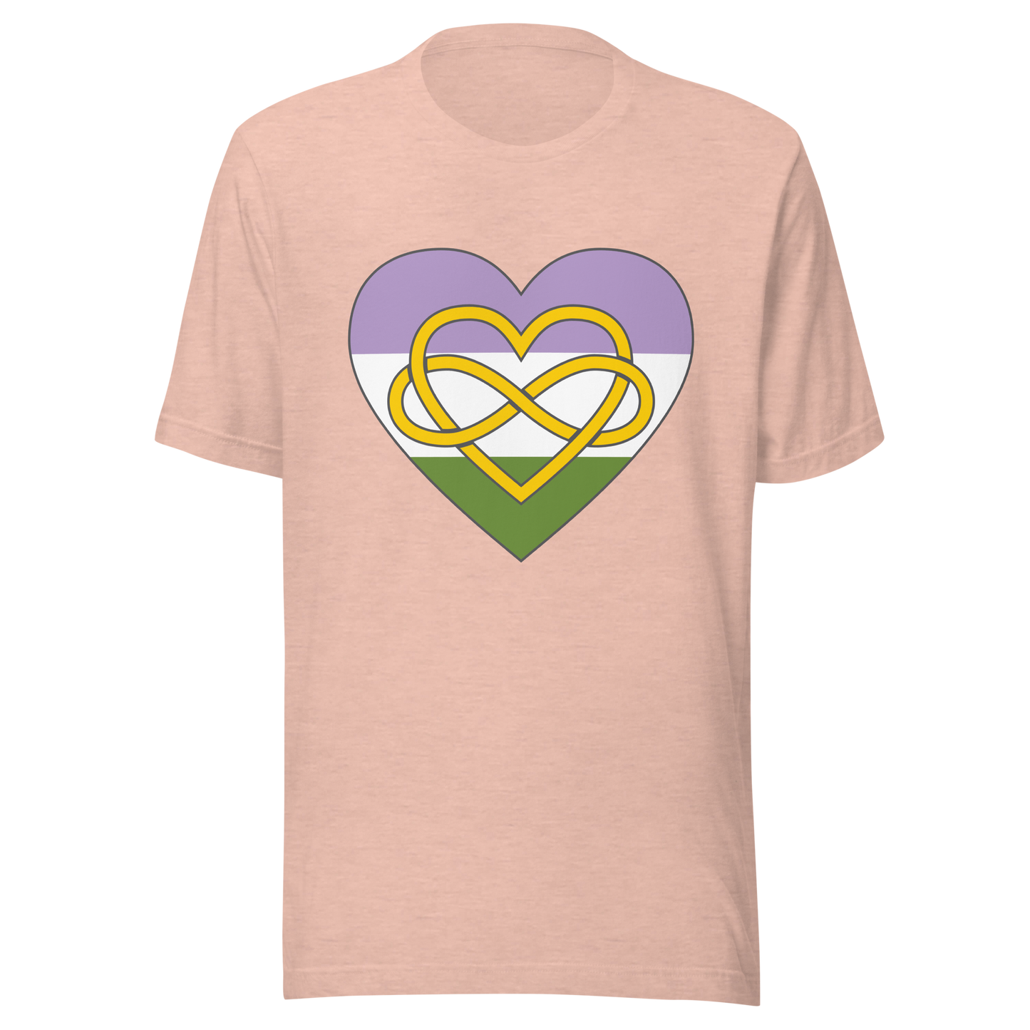 Polyamory Infinity Heart Genderqueer Pride Unisex t-shirt