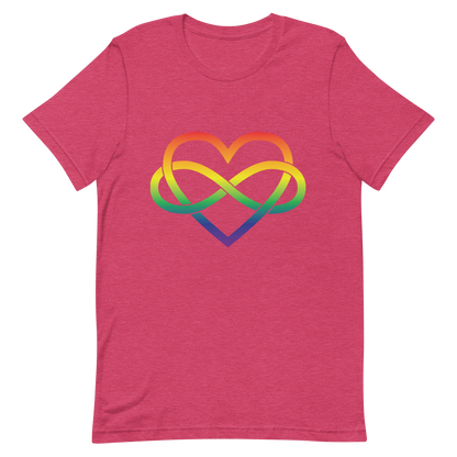 Polyamory Infinity Heart - Rainbow Unisex t-shirt