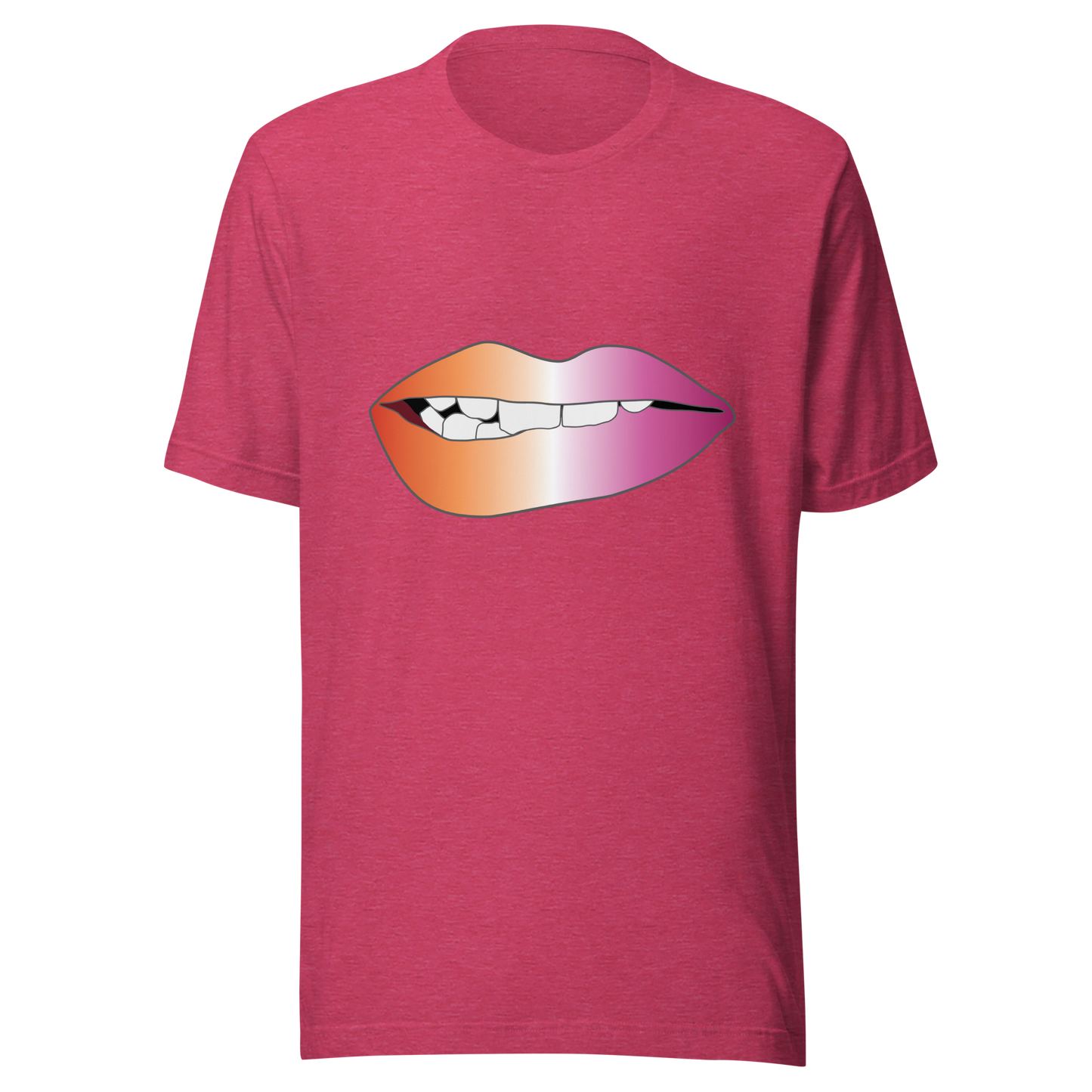 Biting Lips - Lesbian Pride - Gradient Unisex t-shirt