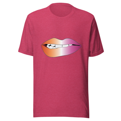 Biting Lips - Lesbian Pride - Gradient Unisex t-shirt