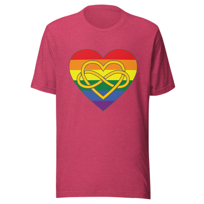 Polyamory Infinity Heart Rainbow Pride Unisex t-shirt