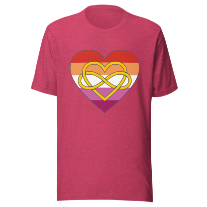 Polyamory Infinity Heart Lesbian Pride Unisex t-shirt