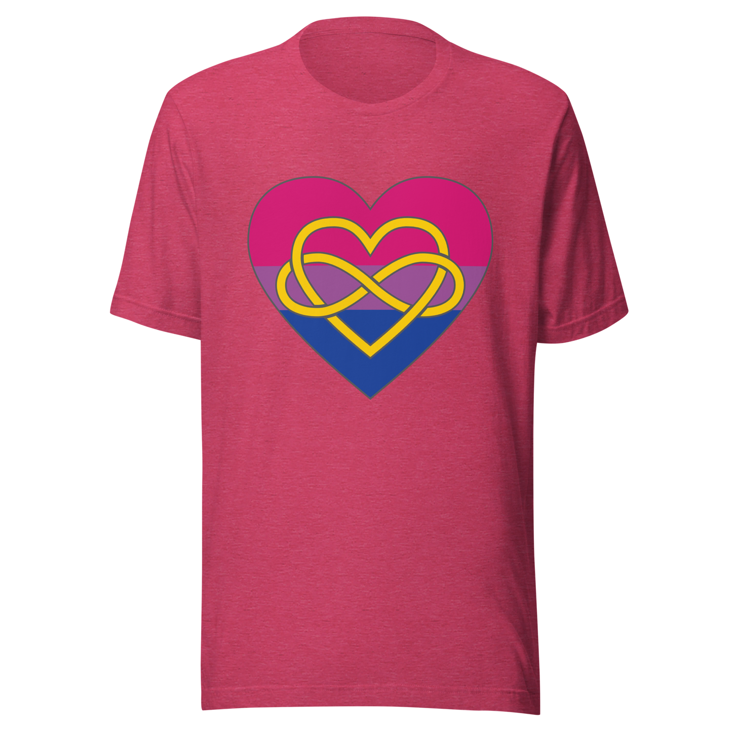 Polyamory Infinity Heart Bisexual Pride Unisex t-shirt