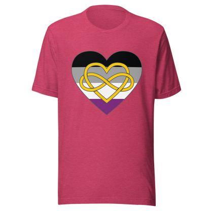 Polyamory Infinity Heart Asexual Pride Unisex t-shirt