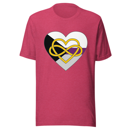 Polyamory Infinity Heart Demisexual Pride Unisex t-shirt