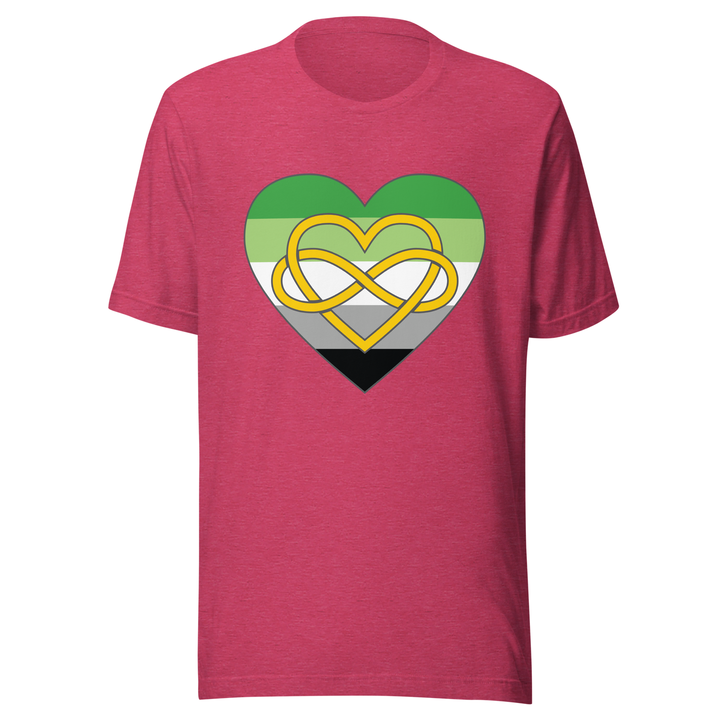 Polyamory Infinity Heart Aromantic Pride Unisex t-shirt