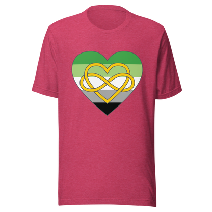 Polyamory Infinity Heart Aromantic Pride Unisex t-shirt