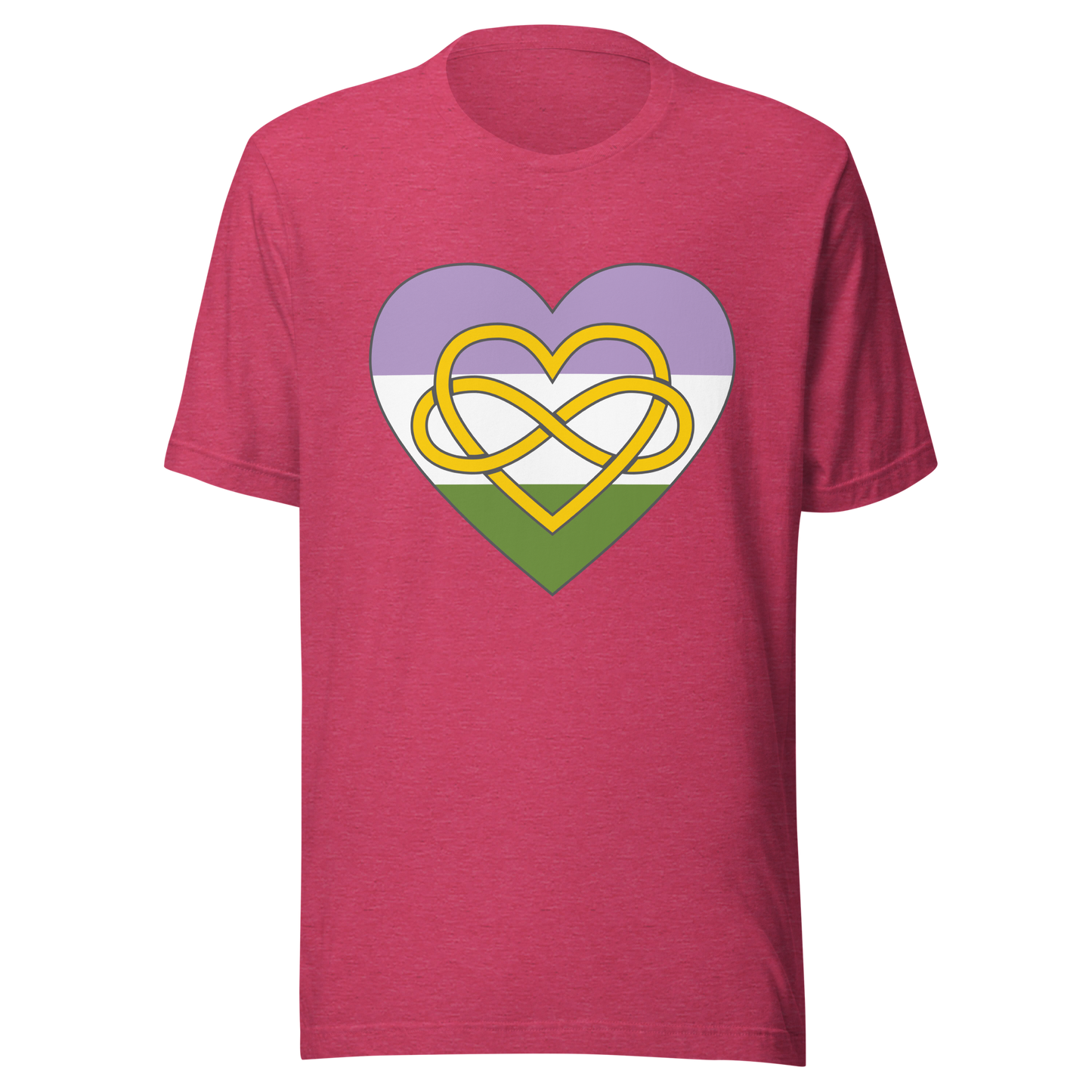 Polyamory Infinity Heart Genderqueer Pride Unisex t-shirt