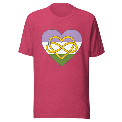 Polyamory Infinity Heart Genderqueer Pride Unisex t-shirt