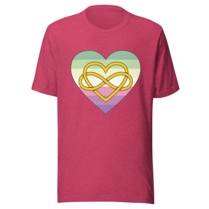 Polyamory Infinity Heart Genderfae Pride Unisex t-shirt