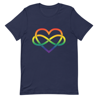 Polyamory Infinity Heart - Rainbow Unisex t-shirt