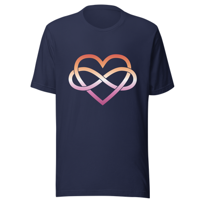 Polyamory Infinity Heart - Lesbian Unisex t-shirt