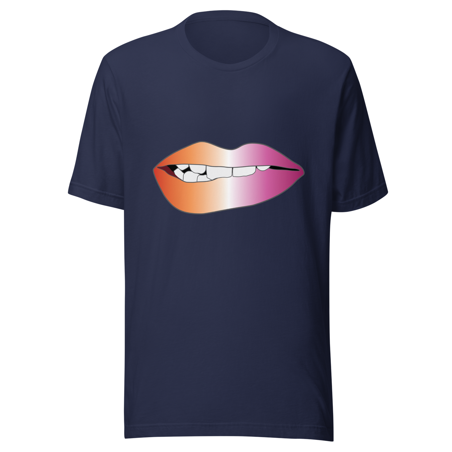 Biting Lips - Lesbian Pride - Gradient Unisex t-shirt