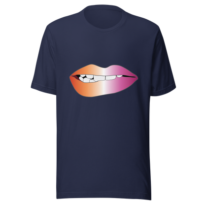 Biting Lips - Lesbian Pride - Gradient Unisex t-shirt