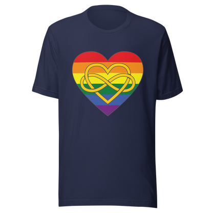 Polyamory Infinity Heart Rainbow Pride Unisex t-shirt