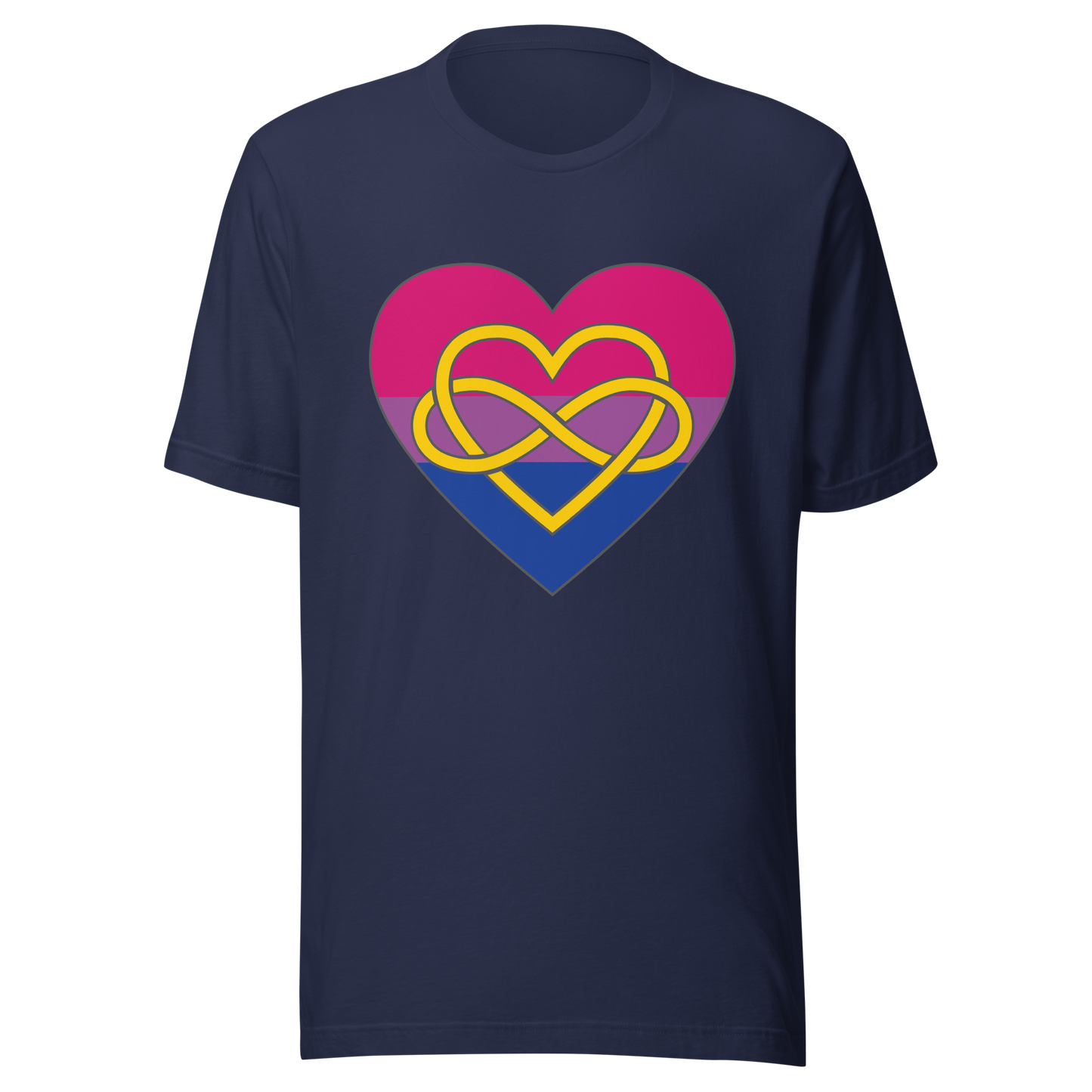 Polyamory Infinity Heart Bisexual Pride Unisex t-shirt