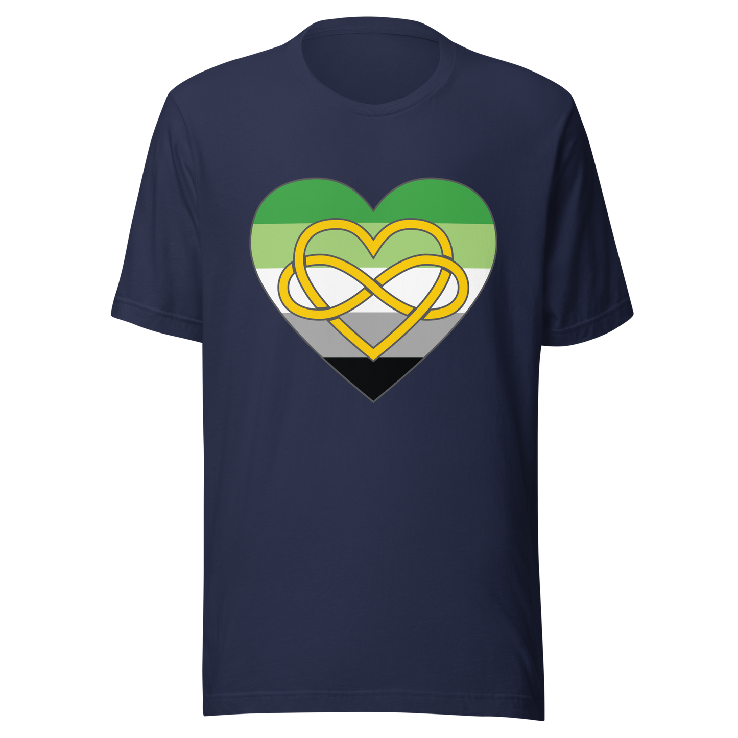 Polyamory Infinity Heart Aromantic Pride Unisex t-shirt