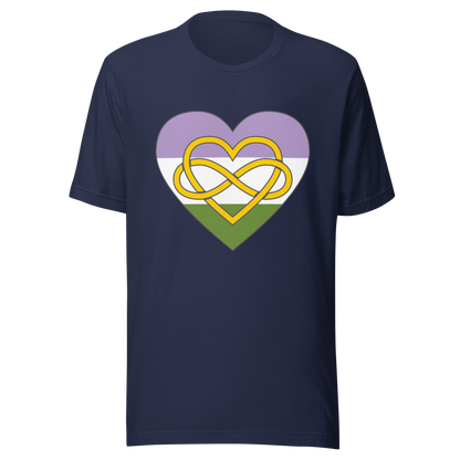 Polyamory Infinity Heart Genderqueer Pride Unisex t-shirt