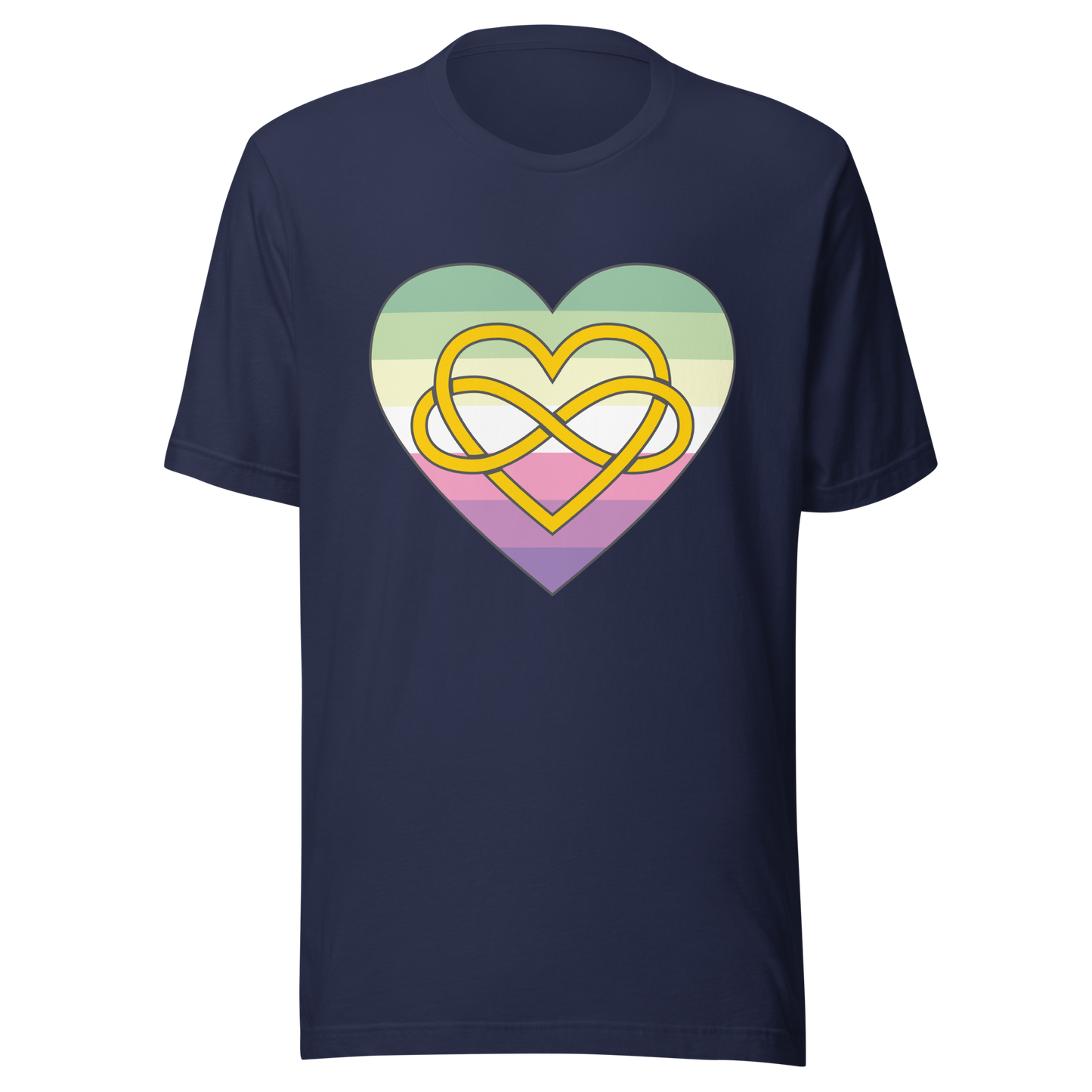 Polyamory Infinity Heart Genderfae Pride Unisex t-shirt