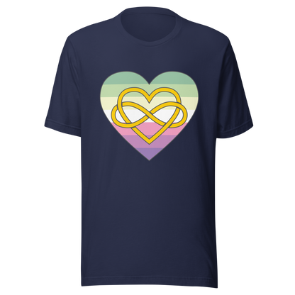 Polyamory Infinity Heart Genderfae Pride Unisex t-shirt