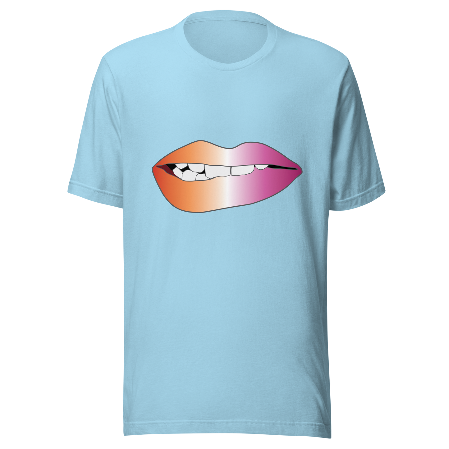 Biting Lips - Lesbian Pride - Gradient Unisex t-shirt