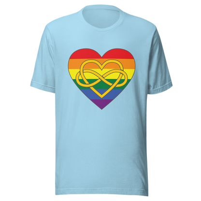 Polyamory Infinity Heart Rainbow Pride Unisex t-shirt