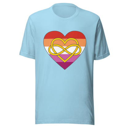 Polyamory Infinity Heart Lesbian Pride Unisex t-shirt