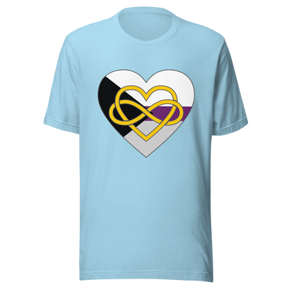 Polyamory Infinity Heart Demisexual Pride Unisex t-shirt